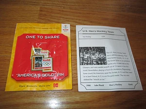 2002 Olympic WINTER Games KODAK America's Gold 1980 US MEN'S HOCKEY TEAM Pin - Picture 1 of 4