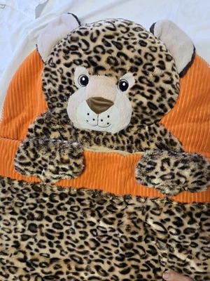 Hugfun 儿童熊睡袋猎豹柔软舒适 66 英寸 x 27.5 英寸 — 第 1/4 张图片