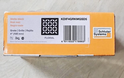 💧Schluter Systems Kerdi-Drain 4" rejilla cuadrada, negro mate floral KDIF4GRKMGSD5 Foto 1 de 2