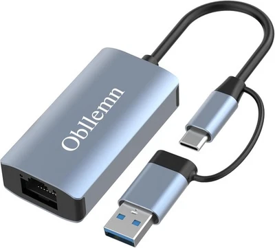 USB 3.0 Ethernet Adapter mit USB C zu RJ45 Gigabit LAN Netzwek Kabelgebunden - Bild 1 von 4