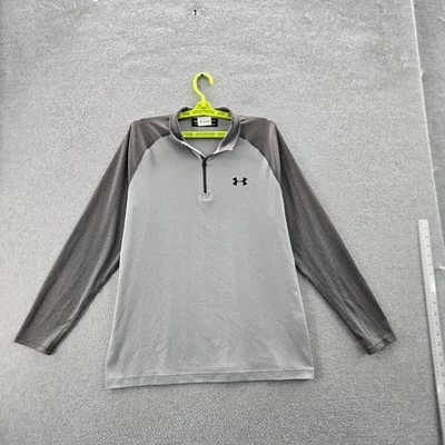 Polo Under Armour Hombres GRANDE Gris Heatgear Ropa Activa Gorpcore Logo Cremallera Larga Foto 1 de 4