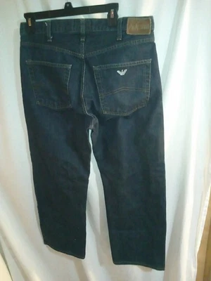 Pantalones de mezclilla vintage de diseñador Giorgio Armani años 90 azul lavado para hombre 34 Italia  Foto 1 de 4