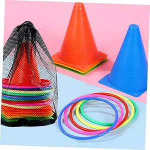 Football Training Cones with Toss Rings Durable Lightweight Sports Cones for Boy - Picture 1 of 5