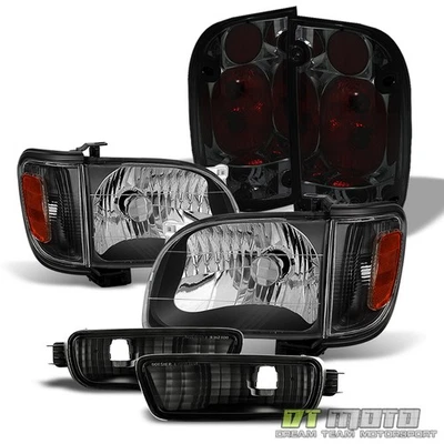 For 2001-2004 Toyota Tacoma Black Corner+Bumper+Headlights+Smoked Tail Lights - Изображение 1 из 4