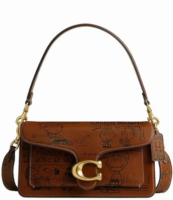 Bolso de Hombro COACH Peanuts Tabby 26 Avellana/Multi Cuero Nuevo con Etiquetas Foto 1 de 4