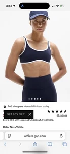 Athleta Navy White Bralette Size XL New - Picture 1 of 15