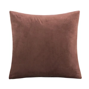 Soft Simple Throw Pillow Case Plain Color Velvet Cushion Cover Sofa Home Décor - Picture 1 of 24