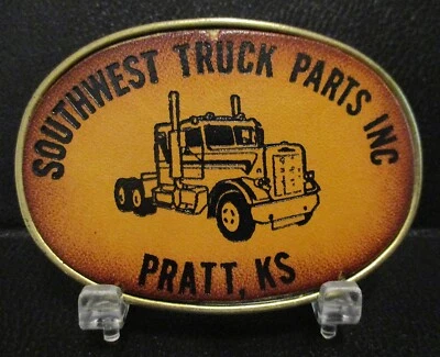 Southwest Truck Parts Pratt KS Semi Truck Cab Leather Belt Buckle 1983 Tractor - Image 1 of 4