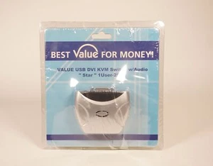 Original Value USB DVI KVM Switch w/Audio "Star" 1 User-2PCs silber in OVP - Bild 1 von 5