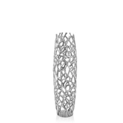 32 Aluminum Silver Twigs Cylinder Floor Vase - Image 1 of 4