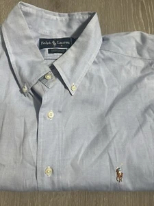 Ralph Lauren Men's Dress Shirt, size 17/35. Classic blue long sleeve button-up - Picture 1 of 5
