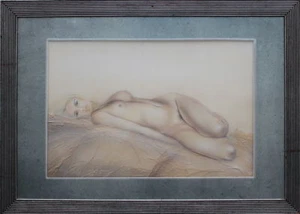 Reclining Nude Watercolour + Collage 73.5 X 101.5 cm - Picture 1 of 1