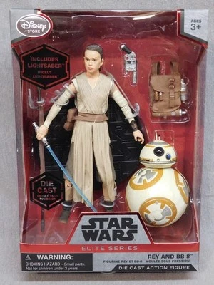 Star Wars El Despertar de la Fuerza Disney Store Elite Series Rey con sable de luz y BB-8 Foto 1 de 3