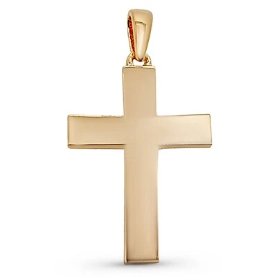 Pendentif Croix Plaqué Or 18 carats - NEUF - CHAÎNE en OPTION - Mixte - Photo 1/4