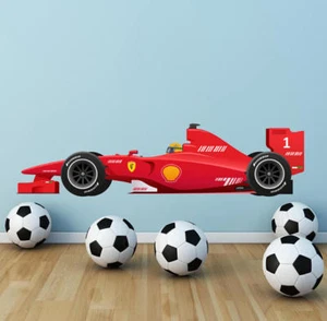Formel 1 F1 Rennwagen Wandkunst Aufkleber Jungen Schlafzimmer Aufkleber Transfer Wandbild WSD86 - Bild 1 von 1
