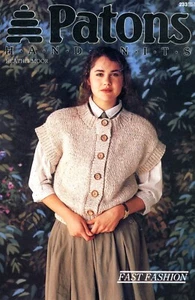 Patons Knitting Book 233. Ladies Front Button Top Vest in Heathermoor Yarn - Picture 1 of 1