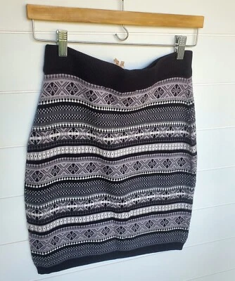 NWT Chelsea and Violet Knit Mini Skirt, Black & White Print, Size Medium - Image 1 of 4