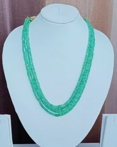 4 Strand Emerald Necklace, Emerald Jewellery, Emerald Necklace Jewellery. - Picture 1 of 4