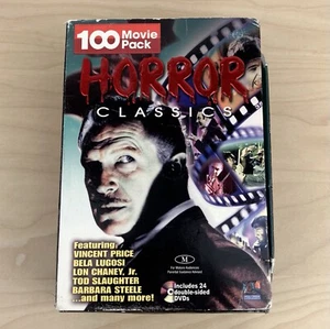 Horror Classics 100 Movie Pack DVD Box set 24 Doubled Sided DVDs 2007 B-Movie - Picture 1 of 9