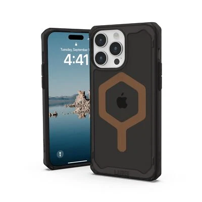 Capa UAG iPhone 15 Pro Max 6,7" Plyo preta/bronze, ímã embutido para MagSafe - Imagem 1 de 4