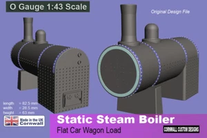 0 Gauge Railway - Static Steam Boiler -Wagon Load scenery 7mm diorama - Foto 1 di 5