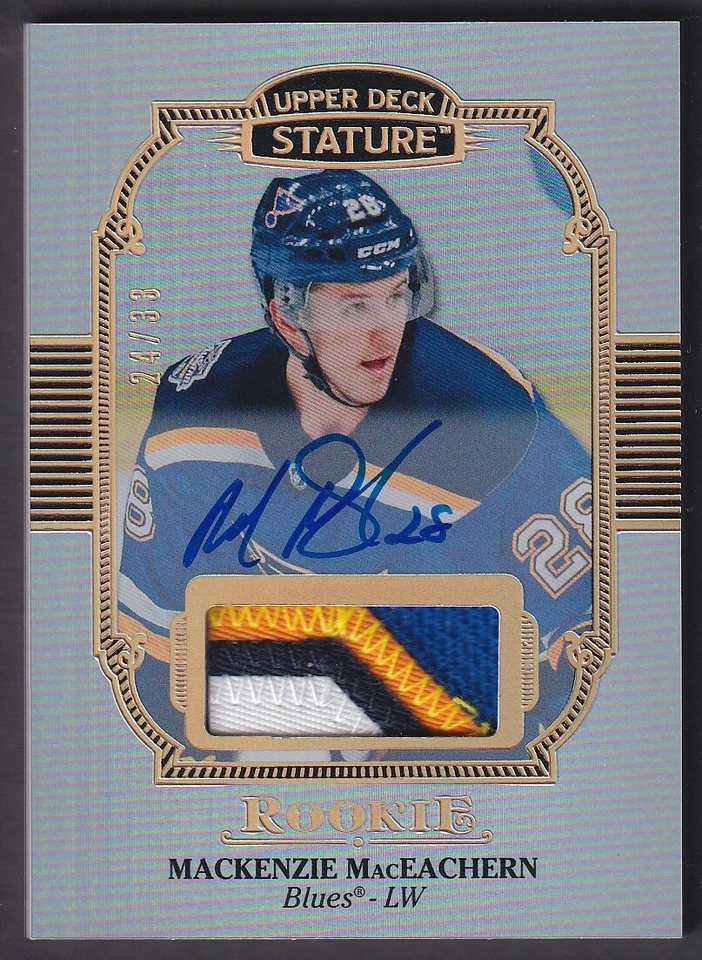 MACKENZIE MACEACHERN - 2019 Upper Deck Stature Rookie Auto Patch #121, /33 - Image 1 of 1