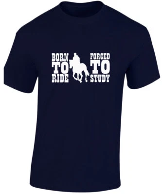 SWAGWEAR T-Shirt Born to Ride Force to Study Horse Equestrian Kinder Unisex 8 Farben (XS-X