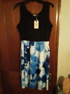 MOYABO DRESS SIZE XL V-NECK Black blue White. Women's New with tags Pullover - Picture 1 of 5