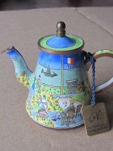 Teiera Limoges Claude Monet dipinta a mano con coperchio - Foto 1 di 9