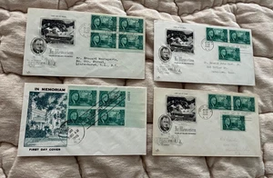 Franklin D Roosevelt In Memoriam lotto di 4 copertine primo giorno FDC 26 luglio 1945 - Foto 1 di 1