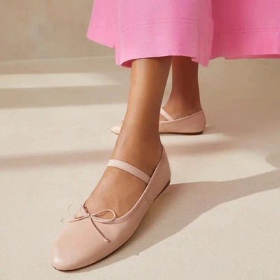 NUEVO SIN ETIQUETAS NUEVO Loeffler Randall Leonie Piel de Cordero Arco Bailarina Pisos 8.5 Foto 1 de 4