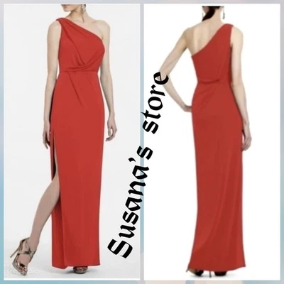 NWT BCBG MAXAZRIA SIZE XS RED BERRY SNEJANA ONE SHOULDER GOWN MAXI DRESS - Image 1 of 4