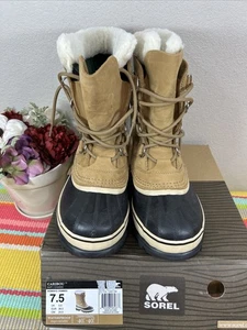 Sorel Caribou Cuero Goma Impermeable Nieve Invierno Botas Mujer’s EU 38.5 US 7.5 - Imagen 1 de 10