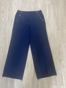New Direction Hose weites Bein marineblau vorne Knöpfe maritim zeitlos Büro 6 - Bild 1 von 8