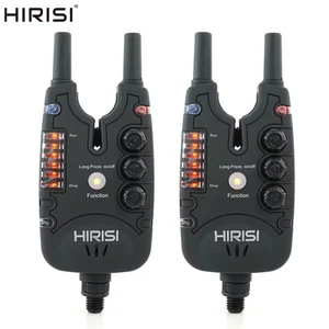 2 Fishing Bite Alarms with LED Light Hirisi Adjustable Volume, Tone, Sensitivity - Picture 1 of 8