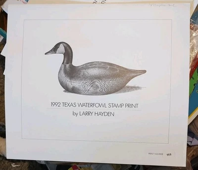 1992 Texas Waterfowl Stamp & Print #969 by Larry Hayden - Signed & Numbered  - Image 1 of 4