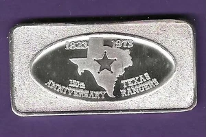 TEXAS RANGERS  .999 SILVER ART BAR - Picture 1 of 2