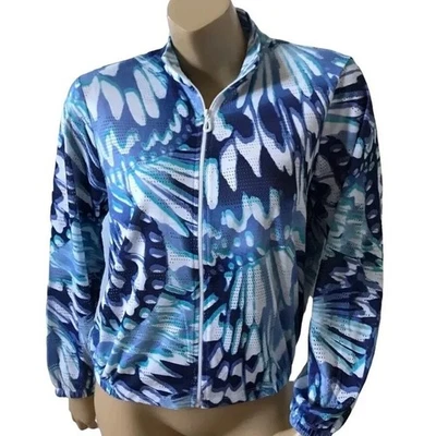 ALFRED DUNNER Womens Petite Size PS SP Sheer Full Zip Long Sleeve Jacket - Image 1 of 4