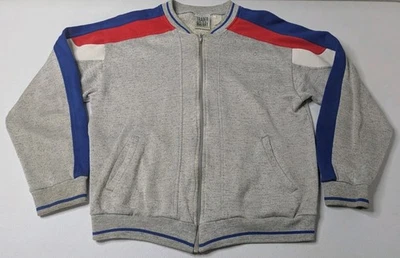Vintage Trader Bay Track Jacket Men's M Full Zip Gray Red Blue Long Sleeve  - Imagem 1 de 4