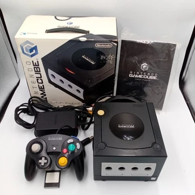 Nintendo GameCube Console Black  Dol-001 With Controller Manual Japanese Tested - Image 1 of 4