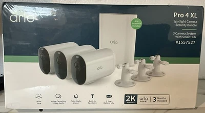 Arlo Pro 4 XL Spotlight Wireless Indoor/Outdoor 3 Camera Bundle FACTORY SEALED - Image 1 of 4