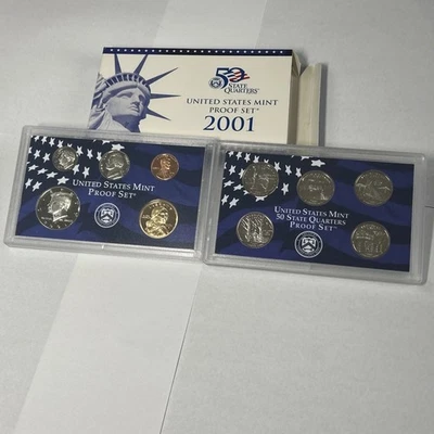 2001 S -U S MINT PROOF SET (10 COINS) SAN FRANCISCO. - Image 1 of 4