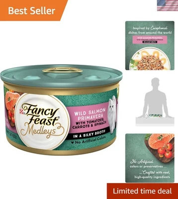 Delicious Salmon, Tomato & Spinach Cat Food - Purina Medleys 24 Count, 3 oz Cans - Image 1 of 4