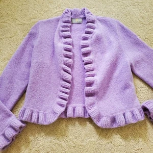 Lavender Mirabell Salzburg Wool Jacket Sweater Size 34 Extra Small - Picture 1 of 8