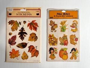 Vintage Gibson and Eureka Fall/Thanksgiving stickers, factory sealed NEW - Picture 1 of 2