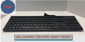 Genuine Dell USB Wired PC Computer Black Slim Keyboard ORKRON L0300 - Picture 1 of 11