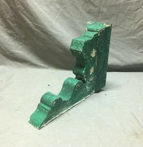 Single 1 Antique Wood Corbel Roof Bracket Victorian Shabby Green Vintage 765-20B Cover
