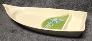 NEW -10 oz. 10.5″ x 4.75″ 2-Compartmant Japanese Sushi Boat Plate, 1″ Deep- NICE - Picture 1 of 17