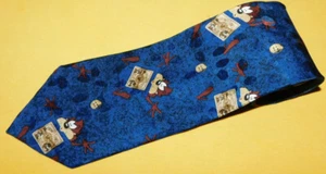 LOONEY TUNES MANIA BLUE/YELLOW/BROWN MEDALLION SILK TIE - TIES - DESIGNER TIES. - Picture 1 of 3