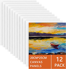 12 Packs Blank Art Canvas Panels 20X25Cm Pre Stretched Canvas Board Artist Paint